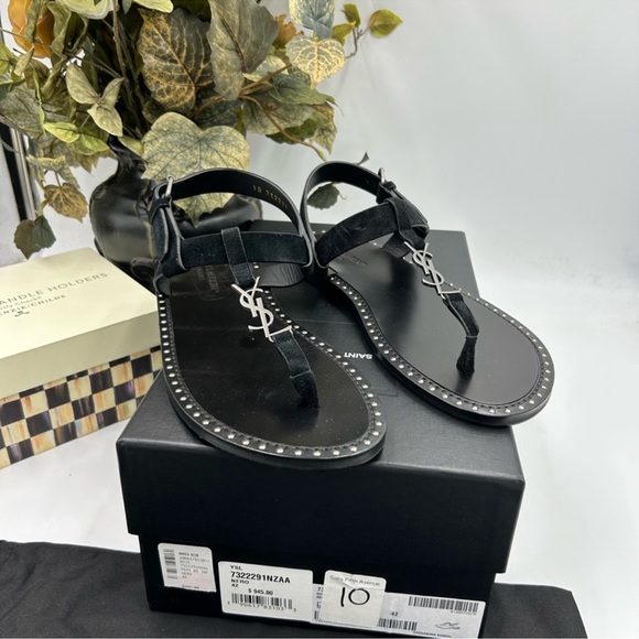 Women’s Saint Laurent to YSL Cassandra sandals size 42 made in Italy - Picture 2 of 9